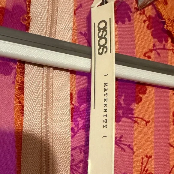 ASOS DESIGN Maternity Floral Print Maxi Tea Dress with Ruched Sleeves - Picture 5 of 6